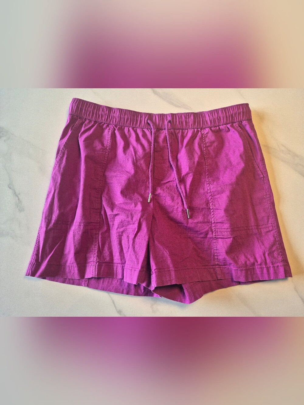 Women's Magenta Drawstring Shorts - Casual Everyday